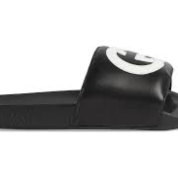 Gucci Men’s Black Slides with White Interlocking GG NEW IN BOX - Picture 3 of 10